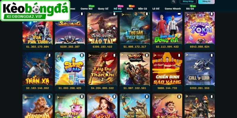 Sảnh slot game phong phú